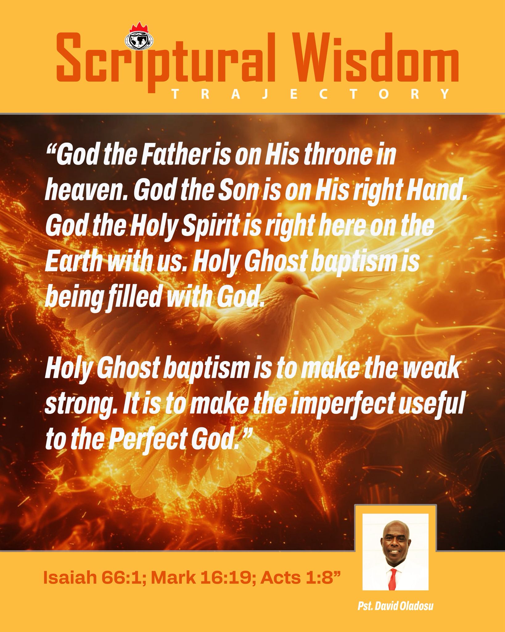Day 139 - Isaiah 66:1; Mark 16:19; Acts 1:8